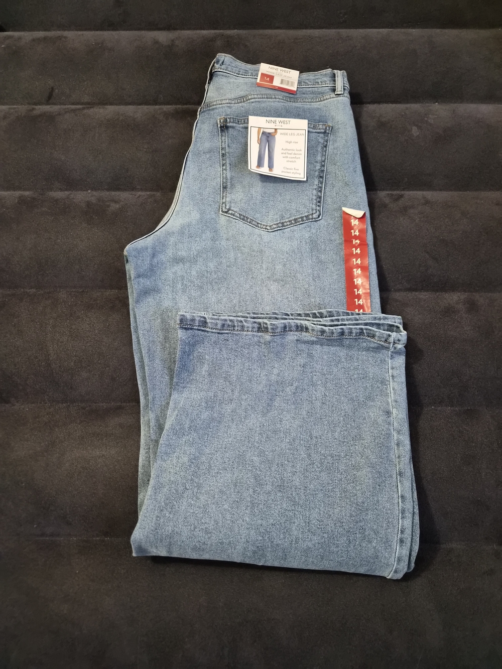 Nine West Light Blue Wide Leg Jeans - High Rise - Picture 4 of 6